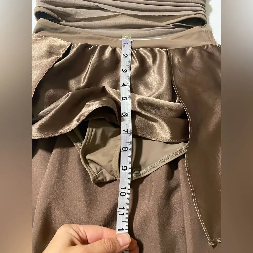 Weissman solo custom Dance costume brown 2 piece Top Skirt MT10190 LC child